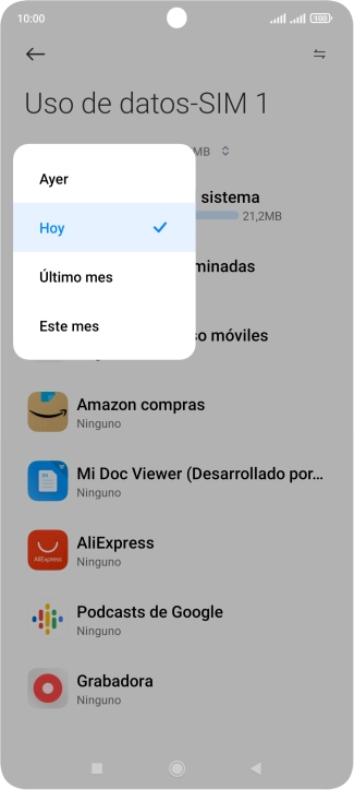 Pulsa el ajuste deseado. Pulsa el ajuste deseado.