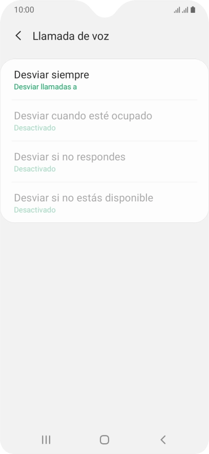 Pulsa el tipo de desvío deseado. Pulsa el tipo de desvío deseado.