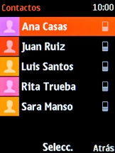 Selecciona el contacto deseado. Selecciona el contacto deseado.