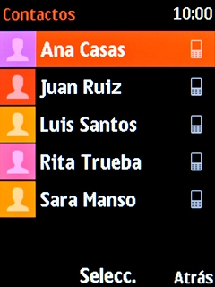 Selecciona el contacto deseado. Selecciona el contacto deseado.