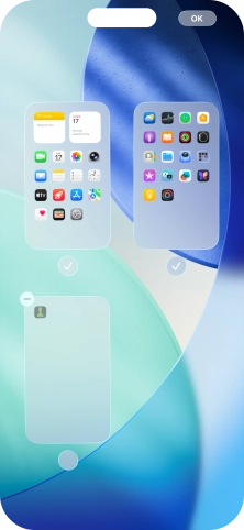 Pulsa el icono de eliminar junto a la página de la pantalla de inicio deseada. Pulsa el icono de eliminar junto a la página de la pantalla de inicio deseada.