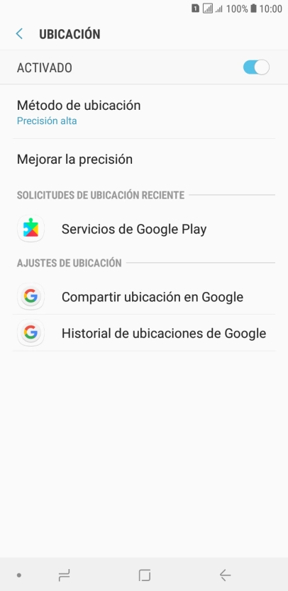 Pulsa Método de ubicación. Pulsa Método de ubicación.
