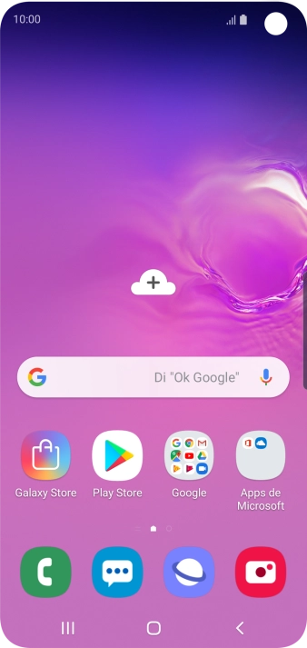 Desliza el dedo hacia abajo desde la parte superior de la pantalla.