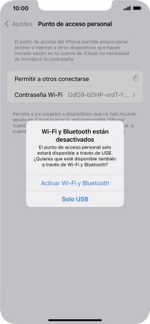 Si el wifi está desactivado, pulsa Activar Wi-Fi y Bluetooth.