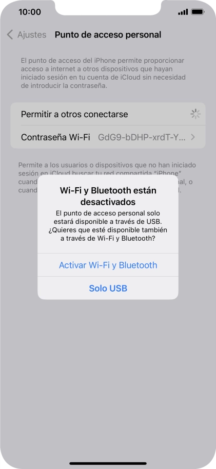 Si el wifi está desactivado, pulsa Activar Wi-Fi y Bluetooth.