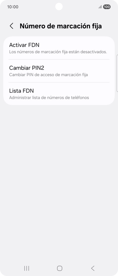 Pulsa Activar FDN.