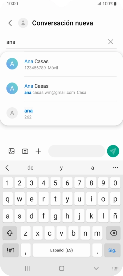 Pulsa el contacto deseado. Pulsa el contacto deseado.