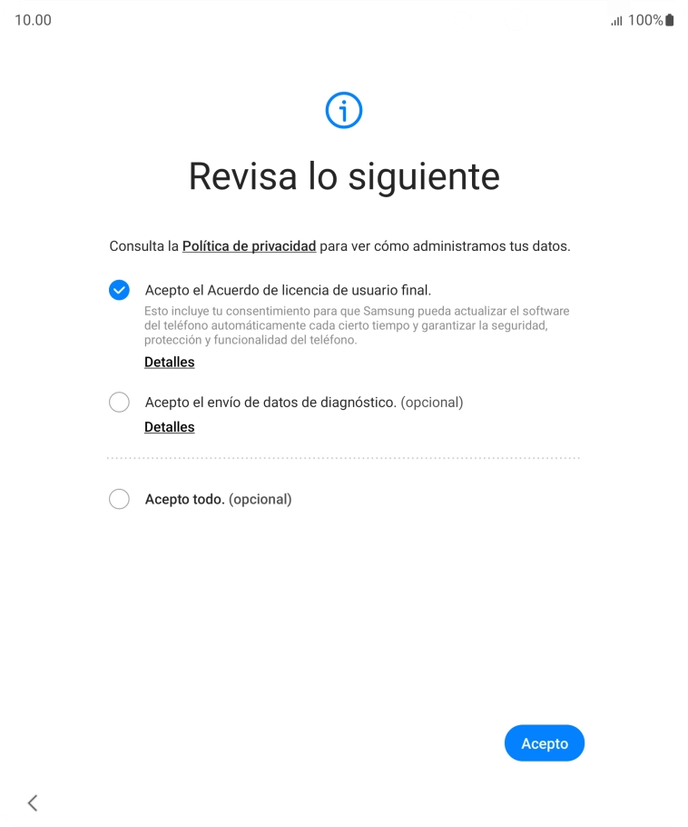 Pulsa Acepto. Pulsa Acepto.