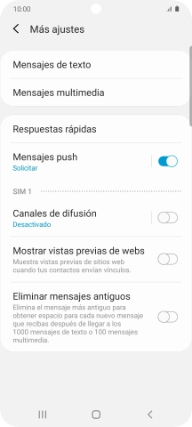 Pulsa Mensajes de texto. Pulsa Mensajes de texto.