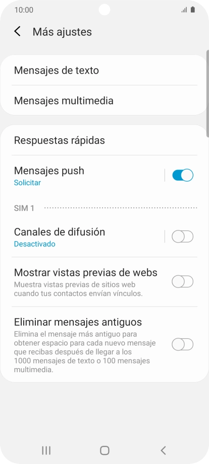 Pulsa Mensajes de texto. Pulsa Mensajes de texto.