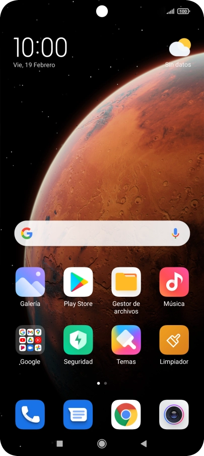 Desliza dos dedos hacia abajo desde la parte superior de la pantalla.