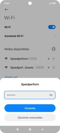 Introduce la contraseña de la red wifi y pulsa Conectar. Introduce la contraseña de la red wifi y pulsa Conectar.