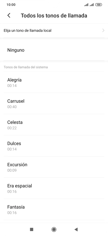 Pulsa Elija un tono de llamada local. Pulsa Elija un tono de llamada local.