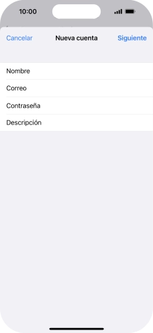 Pulsa Descripción e introduce el nombre de la cuenta de correo electrónico.