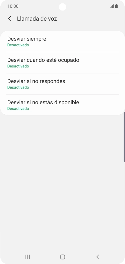 Pulsa el tipo de desvío deseado. Pulsa el tipo de desvío deseado.