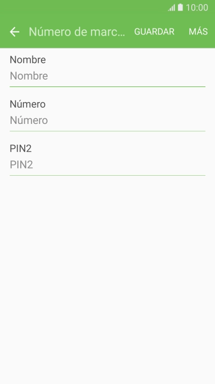 Pulsa Nombre e introduce el nombre deseado.