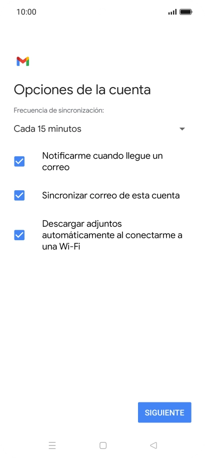 Si aparece en la pantalla esta imagen, tu cuenta de correo electrónico ha sido reconocida y configurada automáticamente. Sigue las indicaciones de la pantalla para introducir más información y terminar la configuración. Si aparece en la pantalla esta imagen, tu cuenta de correo electrónico ha sido reconocida y configurada automáticamente. Sigue las indicaciones de la pantalla para introducir más información y terminar la configuración.