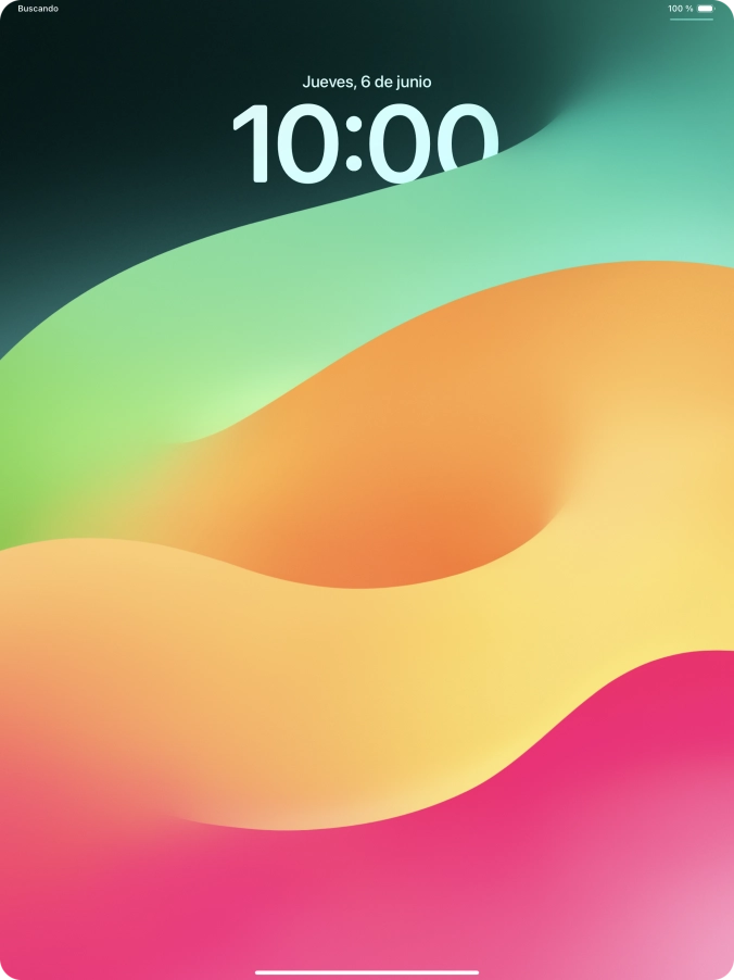 Desliza el dedo hacia arriba desde la parte inferior de la pantalla. Desliza el dedo hacia arriba desde la parte inferior de la pantalla.