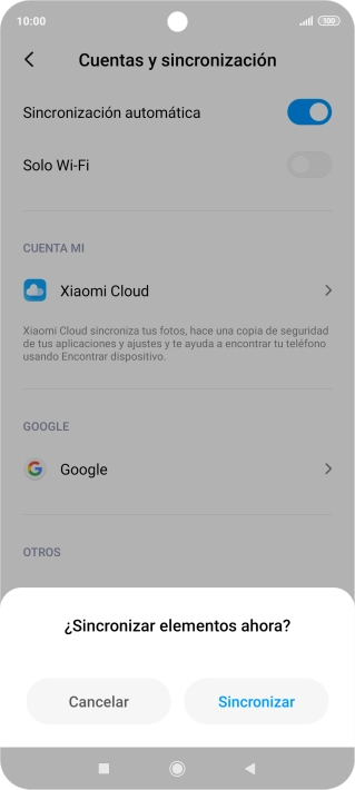 Si activas la función, pulsa Sincronizar. Si activas la función, pulsa Sincronizar.