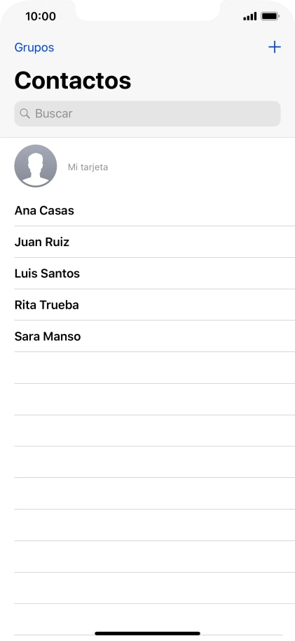 Pulsa el icono de nuevo contacto. Pulsa el icono de nuevo contacto.