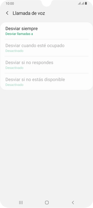 Pulsa el tipo de desvío deseado. Pulsa el tipo de desvío deseado.