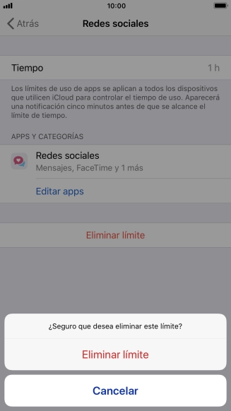 Pulsa Eliminar límite. Pulsa Eliminar límite.