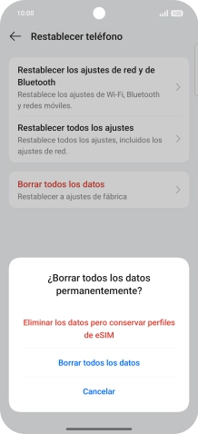 Pulsa el ajuste deseado. Pulsa el ajuste deseado.
