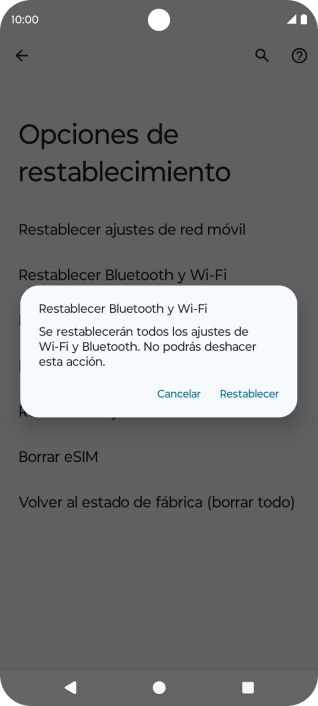 Pulsa Restablecer.