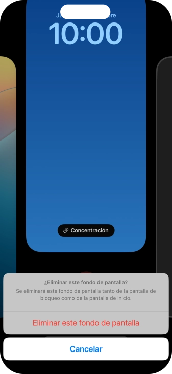 Pulsa Eliminar este fondo de pantalla. Pulsa Eliminar este fondo de pantalla.