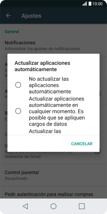 Para desactivar la actualización automática de apps, pulsa No actualizar las aplicaciones automáticamente. Para desactivar la actualización automática de apps, pulsa No actualizar las aplicaciones automáticamente.