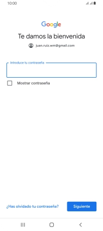 Pulsa Introduce tu contraseña e introduce la contraseña de tu cuenta de Google. Pulsa Introduce tu contraseña e introduce la contraseña de tu cuenta de Google.