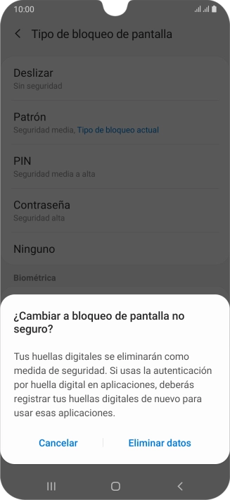 Pulsa Eliminar datos. Pulsa Eliminar datos.