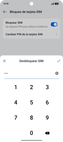 Introduce el código PIN y pulsa el icono de aceptar. Introduce el código PIN y pulsa el icono de aceptar.