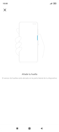 Sigue las indicaciones de la pantalla para crear una huella digital como código de seguridad. Sigue las indicaciones de la pantalla para crear una huella digital como código de seguridad.