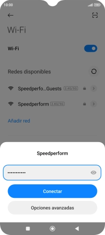Introduce la contraseña de la red wifi y pulsa Conectar. Introduce la contraseña de la red wifi y pulsa Conectar.