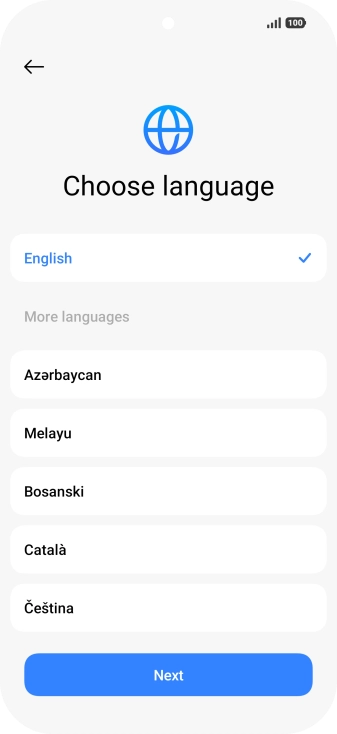 Press the required language. Press the required language.