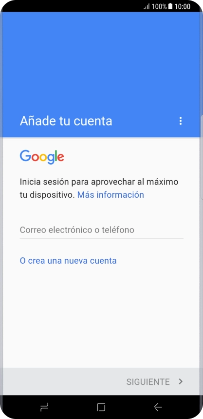 Si no tienes una cuenta de Google, pulsa O crea una nueva cuenta y sigue las indicaciones de la pantalla para ver cómo crear una cuenta nueva. Si no tienes una cuenta de Google, pulsa O crea una nueva cuenta y sigue las indicaciones de la pantalla para ver cómo crear una cuenta nueva.