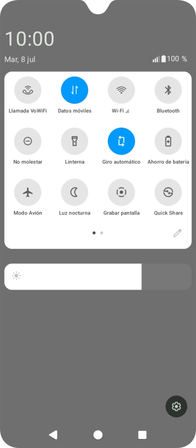 Pulsa el icono de ajustes. Pulsa el icono de ajustes.