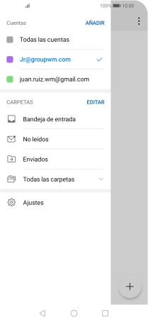 Pulsa la cuenta de correo electrónico deseada. Pulsa la cuenta de correo electrónico deseada.