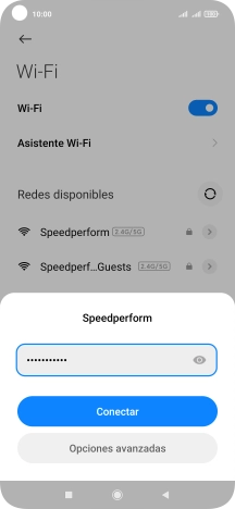 Introduce la contraseña de la red wifi y pulsa Conectar. Introduce la contraseña de la red wifi y pulsa Conectar.