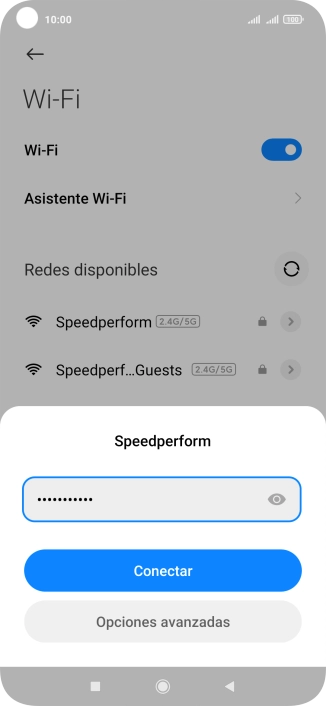 Introduce la contraseña de la red wifi y pulsa Conectar. Introduce la contraseña de la red wifi y pulsa Conectar.