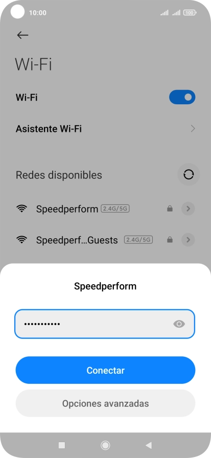 Introduce la contraseña de la red wifi y pulsa Conectar. Introduce la contraseña de la red wifi y pulsa Conectar.