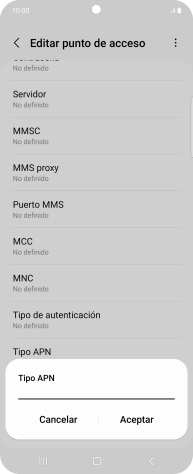 Introduce default y pulsa Aceptar.