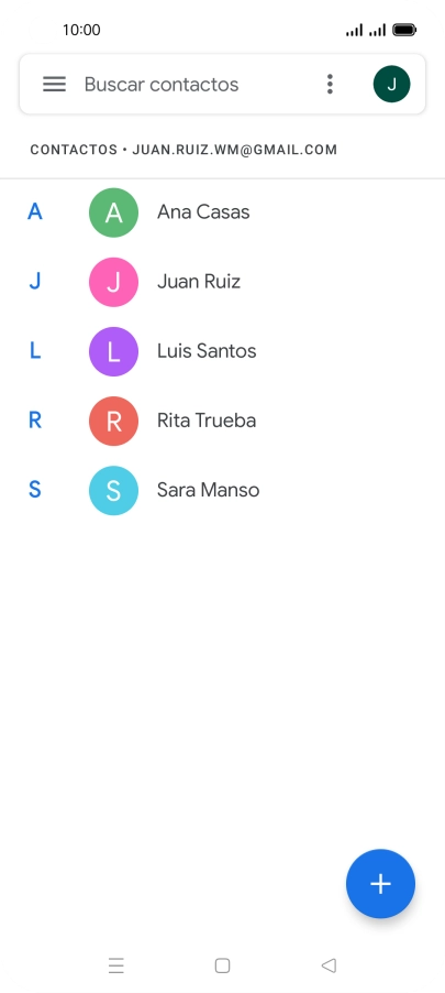 Pulsa el icono de nuevo contacto. Pulsa el icono de nuevo contacto.