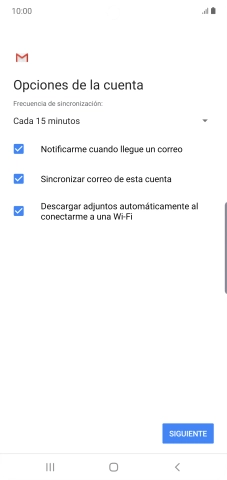 Si aparece en la pantalla esta imagen, tu cuenta de correo electrónico ha sido reconocida y configurada automáticamente. Sigue las indicaciones de la pantalla para introducir más información y terminar la configuración.
