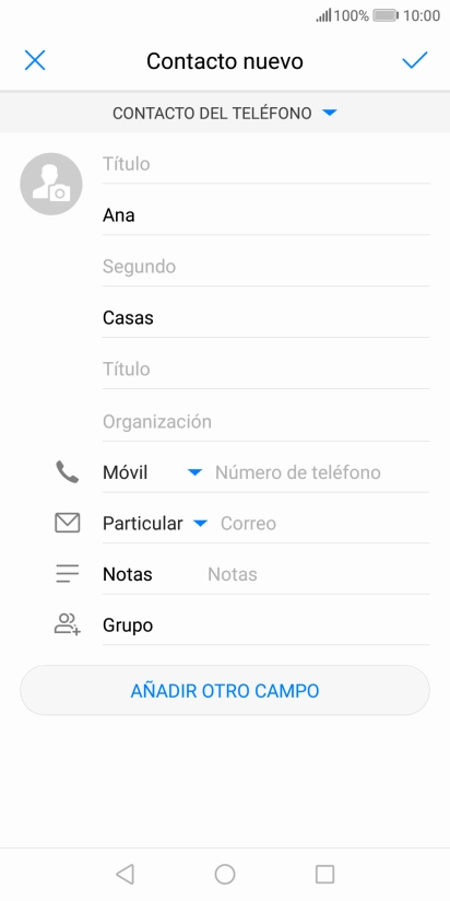 Pulsa Número de teléfono e introduce el número de teléfono deseado.