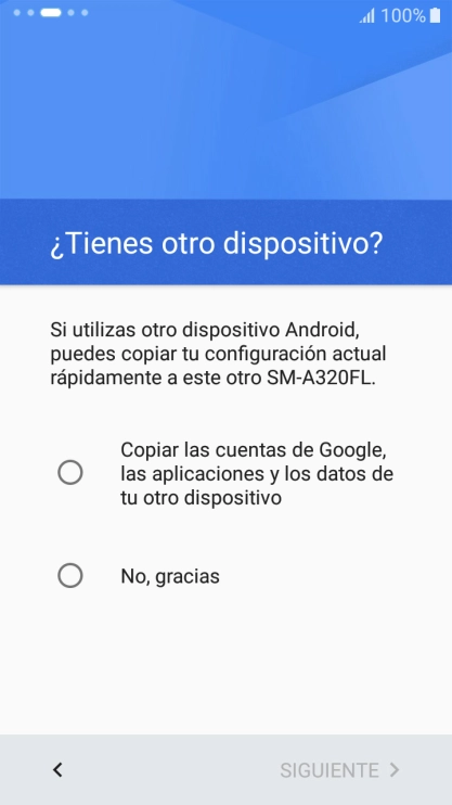 Puedes transferir el contenido de otro teléfono cuando activas tu teléfono por primera vez y cuando lo has restablecido. Cuando aparezca en la pantalla del teléfono esta imagen, ya está listo para la transmisión del contenido del otro teléfono. Puedes transferir el contenido de otro teléfono cuando activas tu teléfono por primera vez y cuando lo has restablecido. Cuando aparezca en la pantalla del teléfono esta imagen, ya está listo para la transmisión del contenido del otro teléfono.