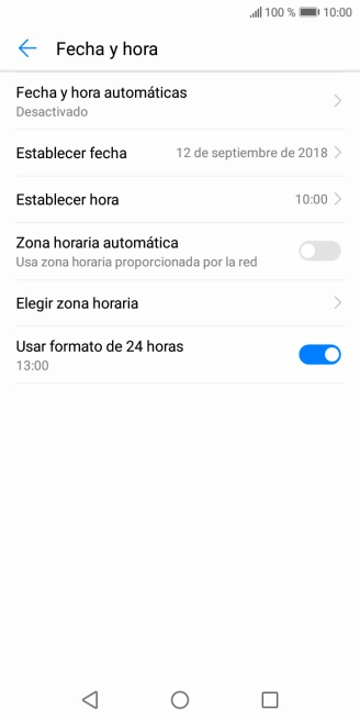 Pulsa Fecha y hora automáticas. Pulsa Fecha y hora automáticas.