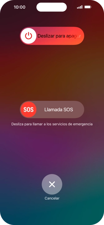 Pulsa el icono de apagar y arrástralo hacia la derecha. Pulsa el icono de apagar y arrástralo hacia la derecha.