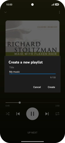 Key in a name for the playlist and press Create.